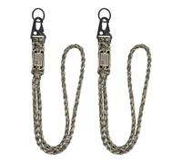 YELARXI Paracord Lanyard, 550 Keychain Lanyard Heavy Duty Necklace Keychain Braided Wrist Strap for Men Women Outdoor Activity Survival Key Whistle Rope ID Badge (2 Pack, Camouflage Green)