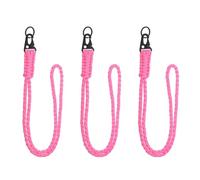 YELARXI Paracord Lanyard, 550 Keychain Lanyard Heavy Duty Necklace Keychains Braided Wrist Strap for Men Women Outdoor Activity Survival Keys Whistle Rope ID Badges (3 Pack, Pink)
