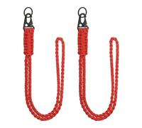 YELARXI Paracord Lanyard, 550 Keychain Lanyard Heavy Duty Necklace Keychains Braided Wrist Strap for Men Women Outdoor Activity Survival Keys Whistle Rope ID Badges (2 Pack, Red)