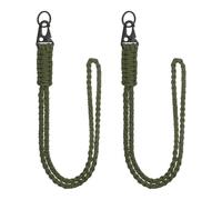 YELARXI Paracord Lanyard, 550 Keychain Lanyard Heavy Duty Necklace Keychains Braided Wrist Strap for Men Women Outdoor Activity Survival Keys Whistle Rope ID Badges (2 Pack, Army Green)