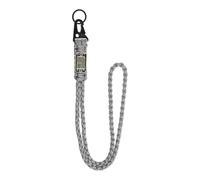 YELARXI Paracord Lanyard, 550 Keychain Lanyard Heavy Duty Necklace Keychains Braided Wrist Strap for Men Women Outdoor Activity Survival Keys Whistle Rope ID Badges (Gray)