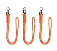 YELARXI Paracord Lanyard, 550 Keychain Lanyard Heavy Duty Necklace Keychains Braided Wrist Strap for Men Women Outdoor Activity Survival Keys Whistle Rope ID Badges (3 Pack, Orange)