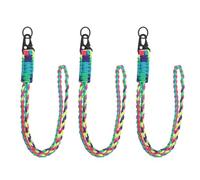YELARXI Paracord Lanyard, 550 Keychain Lanyard Heavy Duty Necklace Keychains Braided Wrist Strap for Men Women Outdoor Activity Survival Keys Whistle Rope ID Badges (3 Pack, Colorful)