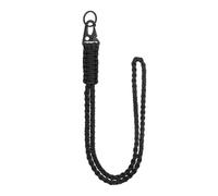 YELARXI Paracord Lanyard, 550 Keychain Lanyard Heavy Duty Necklace Keychains Braided Wrist Strap for Men Women Outdoor Activity Survival Keys Whistle Rope ID Badges (Black)