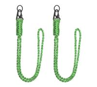 YELARXI Paracord Lanyard, 550 Keychain Lanyard Heavy Duty Necklace Keychains Braided Wrist Strap for Men Women Outdoor Activity Survival Keys Whistle Rope ID Badges (2 Pack, Grass Green)