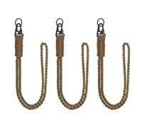 YELARXI Paracord Lanyard, 550 Keychain Lanyard Heavy Duty Necklace Keychains Braided Wrist Strap for Men Women Outdoor Activity Survival Keys Whistle Rope ID Badges (3 Pack, Brown)