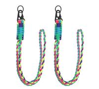 YELARXI Paracord Lanyard, 550 Keychain Lanyard Heavy Duty Necklace Keychains Braided Wrist Strap for Men Women Outdoor Activity Survival Keys Whistle Rope ID Badges (2 Pack, Colorful)