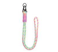 YELARXI Paracord Lanyard, 550 Keychain Lanyard Heavy Duty Necklace Keychains Braided Wrist Strap for Men Women Outdoor Activity Survival Keys Whistle Rope ID Badges (Light Colorful)