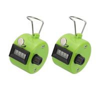 YELARXI Pitch Counter Clicker, 4-Digit Number Clicker for Counting Mechanical Hand Tally Counter - Fitting for (Golf - Fishing - Coaching - Knitting - Sports Events) 2 Pcs & Green
