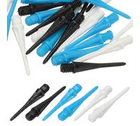 YELARXI Plastic Dart Tips, 2BA Thread Soft Tip Dart Points Replacement Dart Accessories- Fitting for (Electronic Dartboard/Practice/Home Entertainment) 30 Pack & Black/White/Blue