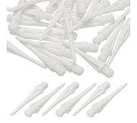 YELARXI Plastic Dart Tips, 2BA Thread Soft Tip Dart Points Replacement Dart Accessories- Fitting for (Electronic Dartboard/Practice/Home Entertainment/Competition) 50 Pack & White