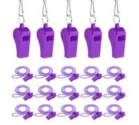 YELARXI Plastic Whistles with Lanyard, Training Sports Gather Whistles Loud Crisp Sound Colorful Bulk Whistle 20 Pcs & Purple -Fitting for (Coaches/Referee/Outsides/Team Events)