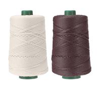 YELARXI Polyester Macrame Cord, 3mm x 219 Yards Polypropylene Macrame Cords Braided Craft Crochet Bag Rope Yarn Fit for DIY Wall Hangers Hats Purses Rug - (2 Pack, Beige/Light Purple)