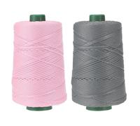 YELARXI Polyester Macrame Cord, 3mm x 219 Yards Polypropylene Macrame Cords Braided Craft Crochet Bag Rope Yarn Fit for DIY Wall Hangers Hats Purses Rug - (2 Pack, Light Pink/Light Grey)