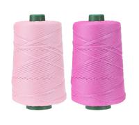 YELARXI Polyester Macrame Cord, 3mm x 219 Yards Polypropylene Macrame Cords Braided Craft Crochet Bag Rope Yarn Fit for DIY Wall Hangers Hats Purses Rug - (2 Pack, Light Pink/Pink)