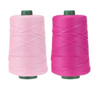 YELARXI Polyester Macrame Cord, 3mm x 219 Yards Polypropylene Macrame Cords Braided Craft Crochet Bag Rope Yarn Fit for DIY Wall Hangers Hats Purses Rug - (2 Pack, Light Pink/Rose Red)