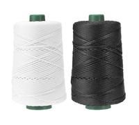 YELARXI Polyester Macrame Cord, 3mm x 219 Yards Polypropylene Macrame Cords Braided Craft Crochet Bag Rope Yarn Fit for DIY Wall Hangers Hats Purses Rug - (2 Pack, Black/White)