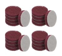 YELARXI Power Scrub Pads, Scrubbing Pads 320 Grits Scouring Discs - Fitting for (Home Kitchen Cleaning - Drill Attachment - Scrubber Replacement) 20 Pcs & 2 Inch & Red