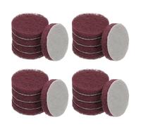 YELARXI Power Scrub Pads, Scrubbing Pads 800 Grits Scouring Discs - Fitting for (Home Kitchen Cleaning - Drill Attachment - Scrubber Replacement) 20 Pcs & 2 Inch & Dark Red