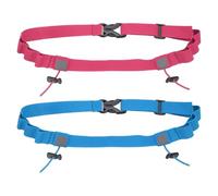 YELARXI Race Number Belt, Elastic Comfortable Running Belts with 6 Energy Gel Loops, Sport Race Bib Holder 2 Pcs & Rose Red/Sky Blue-Fitting for (Running/Triathlon/Marathon/Cycling)