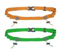 YELARXI Race Number Belt, Elastic Comfortable Running Belts with 6 Energy Gel Loops, Sport Race Bib Holder 2 Pcs & Green/Orange-Fitting for (Running/Triathlon/Marathon/Cycling)