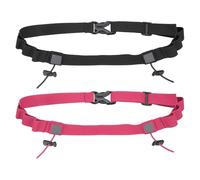 YELARXI Race Number Belt, Elastic Comfortable Running Belts with 6 Energy Gel Loops, Sport Race Bib Holder 2 Pcs & Black/Rose Red-Fitting for (Running/Triathlon/Marathon/Cycling)