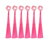YELARXI Rainbow Dance Ribbons, Rhythm Wrist Streamers Hand Held 24 Pcs & Polyester & Pink & Rose Red - Fitting for (Christmas/Valentines/Dancing/Gymnastics/Birthday/Party)