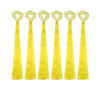 YELARXI Rainbow Dance Ribbons, Rhythm Wrist Streamers Hand Held 6 Pcs & Polyester & Yellow - Fitting for (Christmas/Valentines/Dancing/Gymnastics/Birthday/Party)