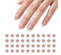 YELARXI Resin Flowers, Mini 3D Flowers for Nails Micro Landscaping Decorations Tiny Resin 50 Pcs & Purple - Fitting for Fairy Garden Decor/DIY Crafts/Terrarium