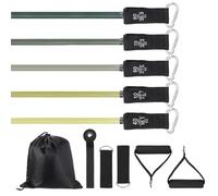 YELARXI Resistance Bands Set, 5 Level Exercise Bands for Working Out with Door Anchor/Handle/Ankle Strap/Pouch, 300LB & Army Green- Fitting for(Women & Men Home/Gym Train/Yoga)