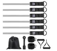 YELARXI Resistance Bands Set, 6 Level Exercise Bands for Working Out with Door Anchor/Handle/Ankle Strap/Pouch, 300LB & Black & Grey- Fitting for(Women & Men Home/Gym Train/Yoga)