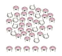 YELARXI Rhinestone Studs, Rhinestone Claw Beads Nailhead Crystal Claw Rivets Punk Spikes Decorative Round Rivets, 8 mm Fit for Clothing DIY Leather Craft Bags Belt (120 Pack, Pink)