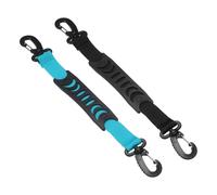 YELARXI Roller Skate Lifter, Skate Leash with Carrying Handle Buckle Fixing Accessory 13 Inch & 2 Pack & Nylon & Black/Sky Blue - Fitting for (Ski Boots/Snowboard Shoes/Skating Shoes)