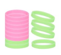 YELARXI Rubber Bracelets, Glow in the Dark Silicone Bracelets Wristbands for Adults Glow Wrist Band 12 Pcs & Green, Rose Red-Fitting for (Glow Party/Sport/Teen Games/Team Favors)