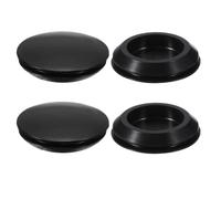 YELARXI Rubber Plugs, Silicone Hole Plugs, T Type Rubber Stoppers, Waterproof Snap Locking End Caps - Fitting for (40 mm Round Holes/Kitchen/Furniture) 40 mm & 4 Pack & Black