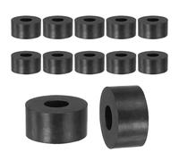 YELARXI Rubber Spacer, Thick Rubber Bushing Washers Anti Vibration Spacer Round Isolation Pads, 0.6" x 0.2" x 0.3"(15 x 6 x 8 mm) Fit for Hardware Home Car Accessories (12 Pack, Black)