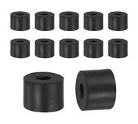 YELARXI Rubber Spacer, Thick Rubber Bushing Washers Anti Vibration Spacer Round Isolation Pads, 0.6" x 0.2" x 0.4"(14 x 5 x 10 mm) Fit for Hardware Home Car Accessories (12 Pack, Black)