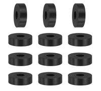 YELARXI Rubber Spacer, Thick Rubber Bushing Washers Anti Vibration Spacer Round Isolation Pads, 0.6" x 0.2" x 0.2"(16 x 5.5 x 5 mm) Fit for Hardware Home Car Accessories (12 Pack, Black)