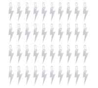 YELARXI Safety Reflector, Reflective Tags Pendant Thunder Shaped Safety Keychain with Chain Silver & 40Pcs - Fitting For(Keychain/Purses/Backpack/Wheelchairs Cycling/Running/Walking)