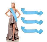 YELARXI Satin Sash, Blank Sash, Pageant Ribbon - Fitting for (Beauty Pageant/Party/Wedding/Birthday/DIY Decorations) 3 Pack & Light Blue