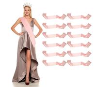 YELARXI Satin Sash, Blank Sash, Pageant Ribbon - Fitting for (Beauty Pageant/Party/Wedding/Birthday/DIY Decorations) 12 Pack & Rose Gold
