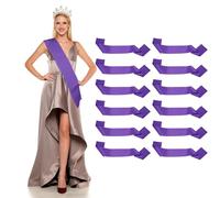 YELARXI Satin Sash, Blank Sash, Pageant Ribbon - Fitting for (Beauty Pageant/Party/Wedding/Birthday/DIY Decorations) 12 Pack & Purple