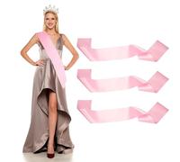 YELARXI Satin Sash, Blank Sash, Pageant Ribbon - Fitting for (Beauty Pageant/Party/Wedding/Birthday/DIY Decorations) 3 Pack & Pink