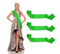 YELARXI Satin Sash, Blank Sash, Pageant Ribbon - Fitting for (Beauty Pageant/Party/Wedding/Birthday/DIY Decorations) 3 Pack & Green
