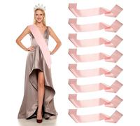 YELARXI Satin Sash, Blank Sash, Pageant Ribbon - Fitting for (Beauty Pageant - Party - Wedding - Birthday - DIY Decorations) 8 Pack & Rose Gold