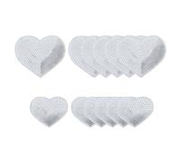 YELARXI Sequin Heart Iron on Patches Embroidered Sew Sequin Glitter Patch Appliques, Fit for DIY Shoes Hats Backpacks Clothing Repair - (12 Pack, Silver, 2 Size)