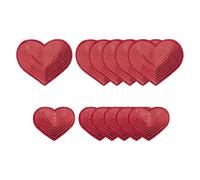 YELARXI Sequin Heart Iron on Patches Embroidered Sew Sequin Glitter Patch Appliques, Fit for DIY Shoes Hats Backpacks Clothing Repair - (12 Pack, Red, 2 Size)