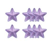 YELARXI Sequin Star Iron on Patches Embroidered Sew Sequin Glitter Patch Appliques, 2.8"x2.8" Fit for DIY Shoes Hats Backpacks Clothing Repair - (8 Pack, Purple)