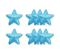 YELARXI Sequin Star Iron on Patches Embroidered Sew Sequin Glitter Patch Appliques, 2.8"x2.8" Fit for DIY Shoes Hats Backpacks Clothing Repair - (8 Pack, Light Blue)
