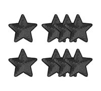 YELARXI Sequin Star Iron on Patches Embroidered Sew Sequin Glitter Patch Appliques, 3.5"x3.5" Fit for DIY Shoes Hats Backpacks Clothing Repair - (8 Pack, Black)